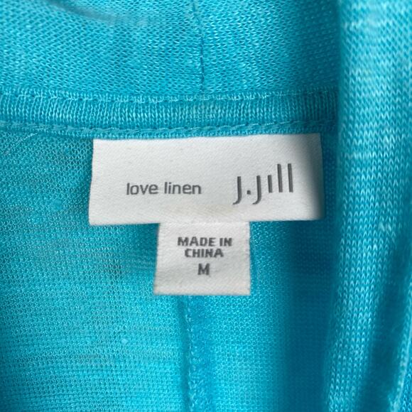 J.Jill Love Linen Light Blue Linen Long Sleeve Cardigan Sz.M - Picture 4 of 10